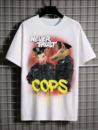 T-SHIRT NEVER TRUST COPS BILD