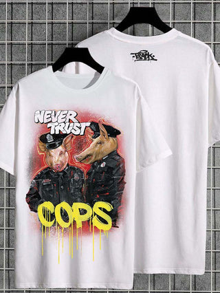 T-SHIRT NEVER TRUST COPS BILD
