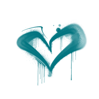 T-SHIRT RISIKO mit Graffiti Heart in Weiß